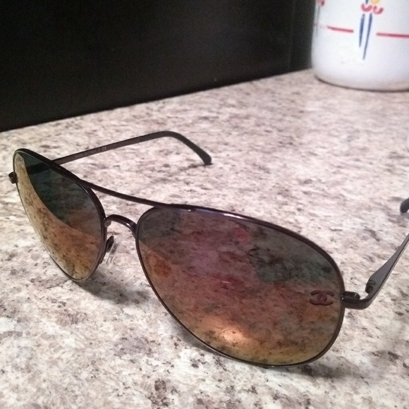 chanel pilot sunglasses black